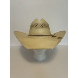 Resistol USTRC Straw Cowboy Hat Mens 7 Has Stains Needs Shaping 4 1/4 Brim